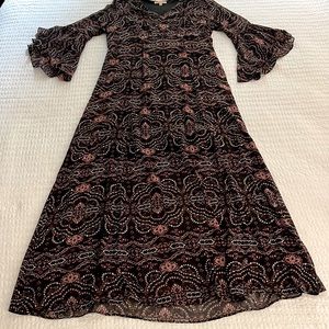 Large Gibson & Latimer black and pink print maxi dress GUC smoke free home